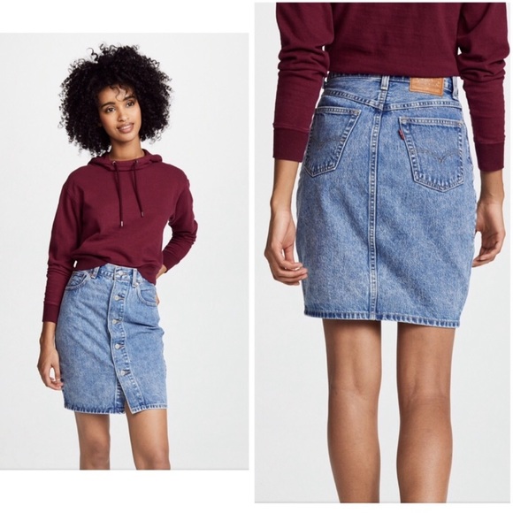 button through mom skirt